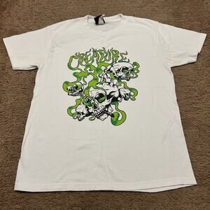 Creature Skateboards Skull Graphic T Shirt Small Green Horror Skate Tee